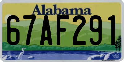AL license plate 67AF291