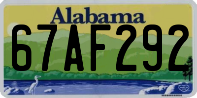 AL license plate 67AF292