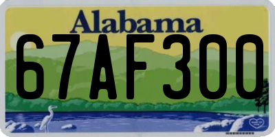 AL license plate 67AF300