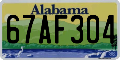 AL license plate 67AF304