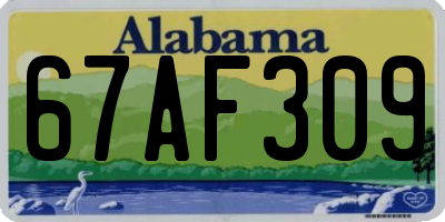 AL license plate 67AF309