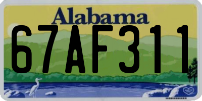 AL license plate 67AF311