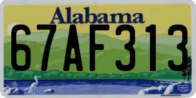 AL license plate 67AF313