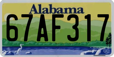 AL license plate 67AF317