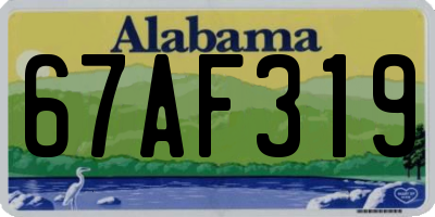 AL license plate 67AF319