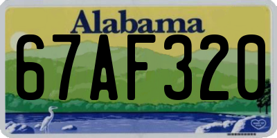 AL license plate 67AF320