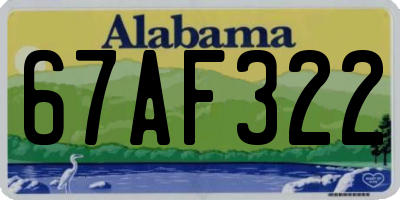 AL license plate 67AF322