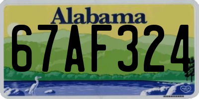 AL license plate 67AF324