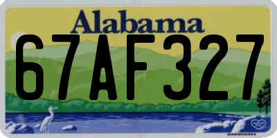 AL license plate 67AF327