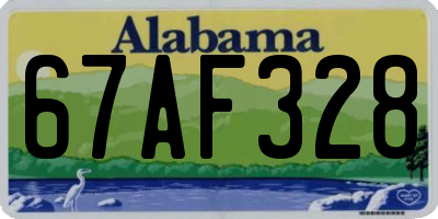 AL license plate 67AF328