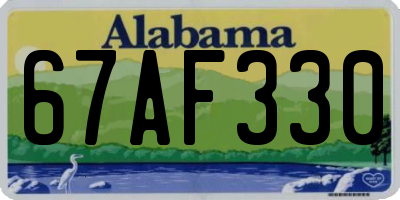 AL license plate 67AF330