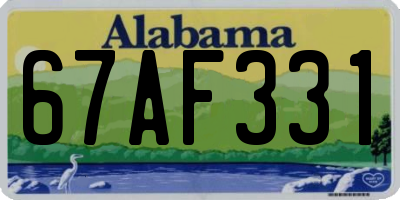 AL license plate 67AF331