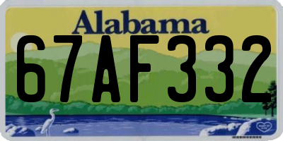 AL license plate 67AF332