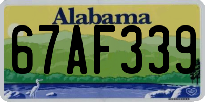 AL license plate 67AF339