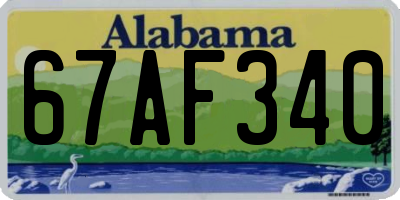 AL license plate 67AF340