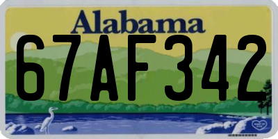 AL license plate 67AF342