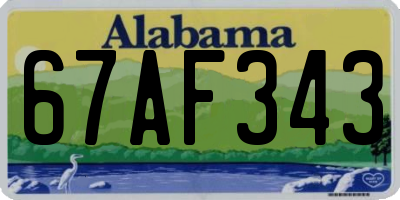 AL license plate 67AF343