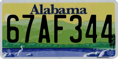 AL license plate 67AF344