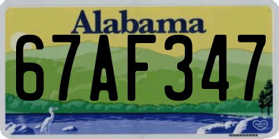 AL license plate 67AF347