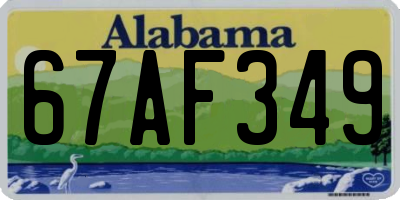 AL license plate 67AF349