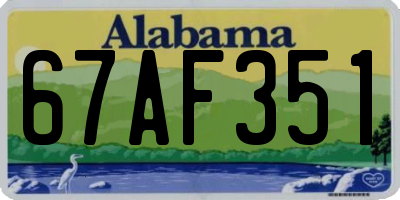 AL license plate 67AF351