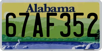 AL license plate 67AF352