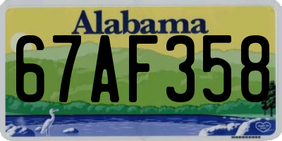 AL license plate 67AF358