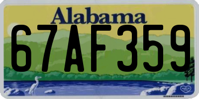AL license plate 67AF359