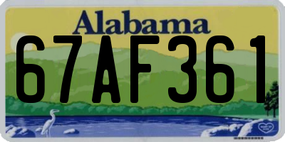 AL license plate 67AF361