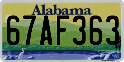 AL license plate 67AF363