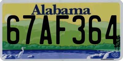 AL license plate 67AF364