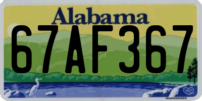 AL license plate 67AF367