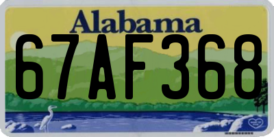 AL license plate 67AF368