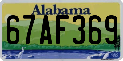 AL license plate 67AF369