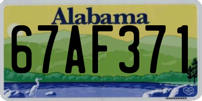 AL license plate 67AF371
