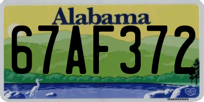AL license plate 67AF372