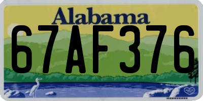 AL license plate 67AF376