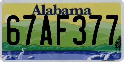 AL license plate 67AF377