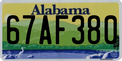 AL license plate 67AF380