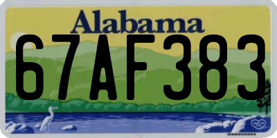 AL license plate 67AF383