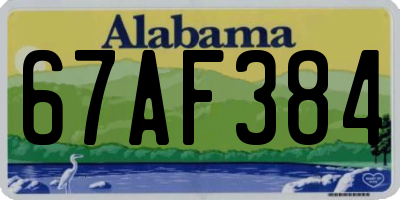 AL license plate 67AF384