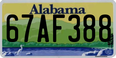 AL license plate 67AF388