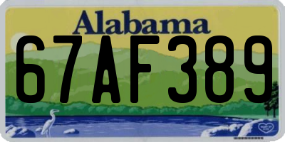 AL license plate 67AF389