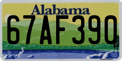 AL license plate 67AF390