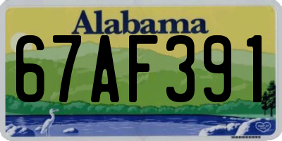 AL license plate 67AF391