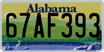 AL license plate 67AF393