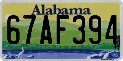 AL license plate 67AF394