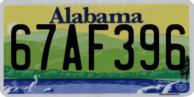 AL license plate 67AF396