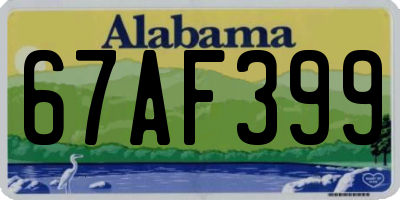 AL license plate 67AF399