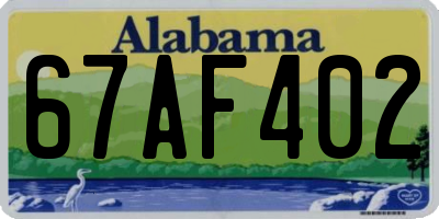 AL license plate 67AF402